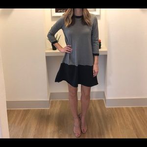 Black and Grey Sweatshirt Dress